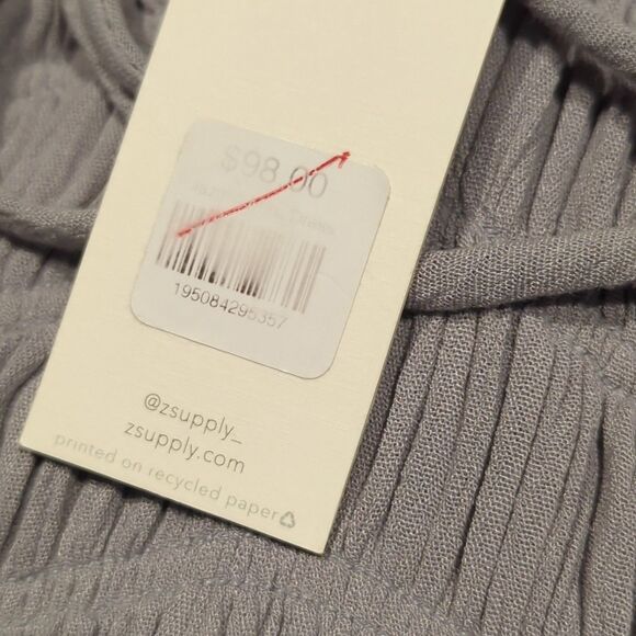 Z Supply Jazmin Maxi Dress Gray Smocked Bodice Flowy Boho Strappy - Picture 7 of 10